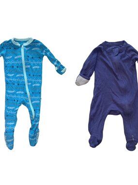 Kickee Pants Goumi Baby Sleepers 0-3 Months Bamboo Footed Zip Lot